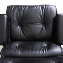 Vintage Charles & Ray Eames lounge chair with ottoman 670 671 black leather all black Herman Miller ICF 1980s 7