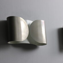Tobia & Afra Scarpa early vintage 'Foglio' wall lamps in nickeled metal for Flos Italy 1960s 10