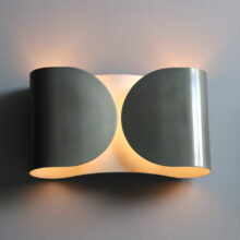 Tobia & Afra Scarpa early vintage 'Foglio' wall lamps in nickeled metal for Flos Italy 1960s 4