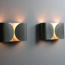 Tobia & Afra Scarpa early vintage 'Foglio' wall lamps in nickeled metal for Flos Italy 1960s 7