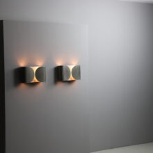 Tobia & Afra Scarpa early vintage 'Foglio' wall lamps in nickeled metal for Flos Italy 1960s 8