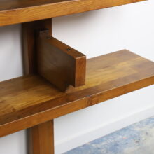 Vintage Pierre Chapo B17 Bibliothèque wall unit shelve in solid Elm France 1960s 10