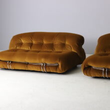 Afra & Tobia Scarpa vintage 'Soriana' sofa for Cassina 1969 Vintage Italian design Pierre Frey 14