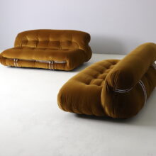 Afra & Tobia Scarpa vintage 'Soriana' sofa for Cassina 1969 Vintage Italian design Pierre Frey 16