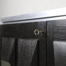Graphic brutalist credenza in ebonised oak Belgium 1970s vintage design sideboard 6