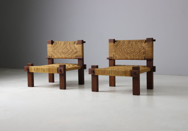 Rare pair of lounge chair by Mini Boga for Taaru India 1960 New Delhi Modern 1