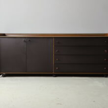 Afra & Tobia Scarpa 'Artona' sideboard in walnut ebony and leather 1970s vintage Italian design 10