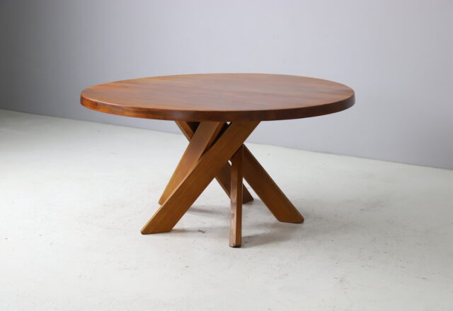 Early vintage Pierre Chapo T21D Sfax dining table in solid elm, France design 1960s 2