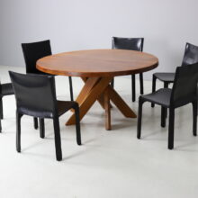 Early vintage Pierre Chapo T21D Sfax dining table in solid elm, France design 1960s 8