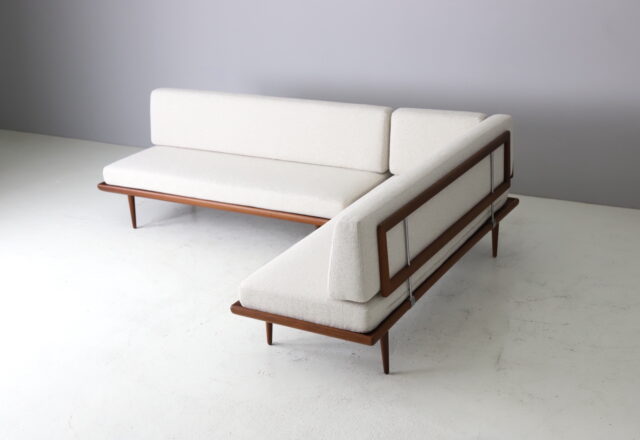 Peter Hvidt & Orla Mølgaard-Nielsen 'Minerva rare corner sofa in teak for France & Son 1960s vintage Danish design  1