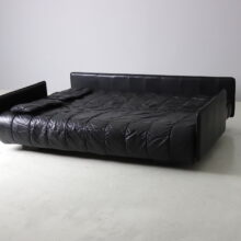 Vintage De Sede DS-69 sofa bed in black leather patchwork Switzerland mid century design 1970s 1980s 3
