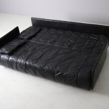 Vintage De Sede DS-69 sofa bed in black leather patchwork Switzerland mid century design 1970s 1980s 4