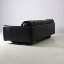 Vintage De Sede DS-69 sofa bed in black leather patchwork Switzerland mid century design 1970s 1980s 5