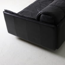 Vintage De Sede DS-69 sofa bed in black leather patchwork Switzerland mid century design 1970s 1980s 7