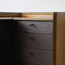 Afra & Tobia Scarpa pair of 'Artona' nightstands cabinets in walnut, ebony and leather 1970s vintage Italian design 8