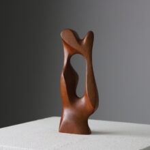 Abstract sculpture in solid teak Germany 1975 1970s vintage 1