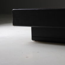 Brutalist leather wrapped coffee table by Sonja Wasseur 1970s 1977 The Netherlands vintage Dutch design 5