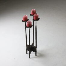 Lothar Klute brutalist candle holder in forged bronze patinated Germany 1986 1980s 1