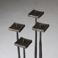 Lothar Klute brutalist candle holder in forged bronze patinated Germany 1986 1980s 13