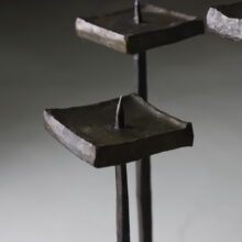 Lothar Klute brutalist candle holder in forged bronze patinated Germany 1986 1980s 14