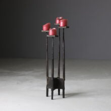 Lothar Klute brutalist candle holder in forged bronze patinated Germany 1986 1980s 3