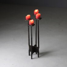 Lothar Klute brutalist candle holder in forged bronze patinated Germany 1986 1980s 4