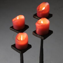 Lothar Klute brutalist candle holder in forged bronze patinated Germany 1986 1980s 5
