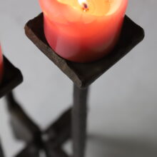 Lothar Klute brutalist candle holder in forged bronze patinated Germany 1986 1980s 7