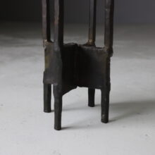 Lothar Klute brutalist candle holder in forged bronze patinated Germany 1986 1980s 8