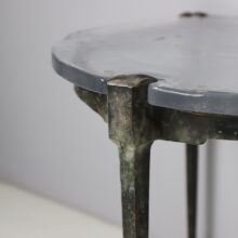 Lothar Klute vintage side table in forged bronze and hand blown glass patina Germany 1987 1980s 5