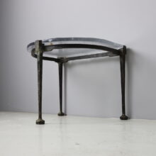 Lothar Klute vintage side table in forged bronze and hand blown glass patina Germany 1987 1980s 9