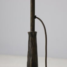 Rare brutalist floor lamp by Lothar Klute in patinated forged bronze and glass Germany vintage 1985 1980s 9