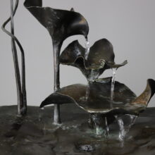 Rare brutalist water fountain by Lothar Klute in patinated forged bronze Germany vintage 1986 1980s 3