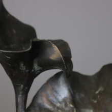 Rare brutalist water fountain by Lothar Klute in patinated forged bronze Germany vintage 1986 1980s 8