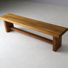Vintage S14 bench by Pierre Chapo in solid elm France 1960s 1970s French design 10