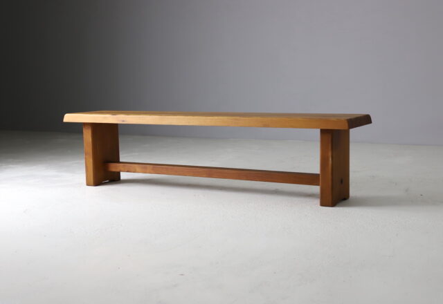 Vintage S14 bench by Pierre Chapo in solid elm France 1960s 1970s French design 11