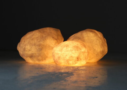Set of 3 'Dora' rock lamps by André Cazenave for Singleton Italy 1970s 1