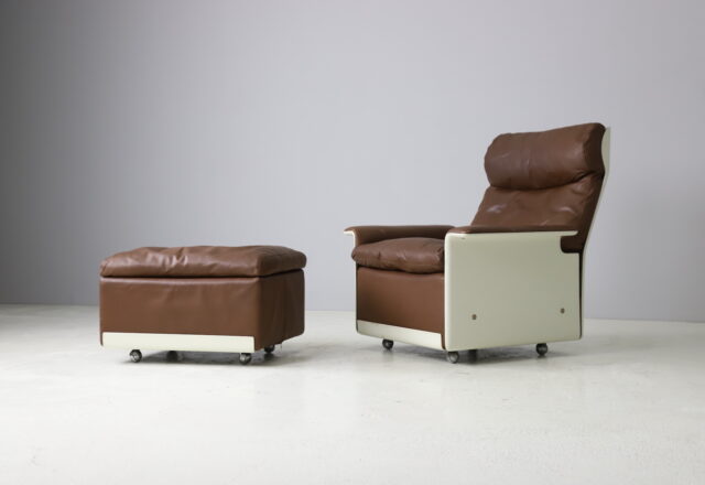 Vintage Dieter Rams 620 lounge chair with ottoman for Vitsœ 1962 Mid century German design Vitsoe 1