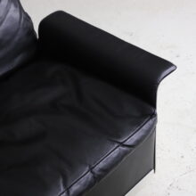 Dieter Rams vintage 620 lounge chair with ottoman in black leather for Vitoe 1962 Mid century German design 6