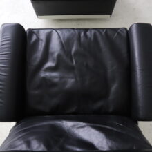 Dieter Rams vintage 620 lounge chair with ottoman in black leather for Vitoe 1962 Mid century German design 7