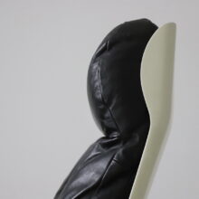 Dieter Rams vintage 620 lounge chair with ottoman in black leather for Vitoe 1962 Mid century German design 9