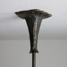 Lothar Klute Brutalist ceiling lamp hanging lamp in patinated forged bronze and glass Germany vintage 1980s 2000s 9