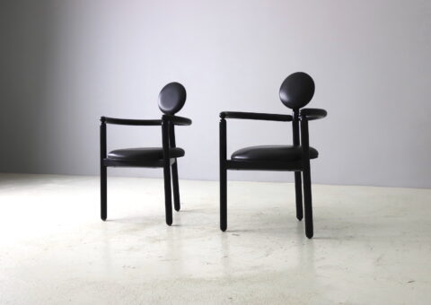 Pair of Vico Magistretti Pan chairs for Rosenthal vintage 1980s Memphis postmodern style 1