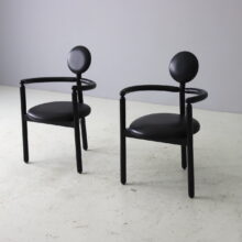 Pair of Vico Magistretti Pan chairs for Rosenthal vintage 1980s Memphis postmodern style 2