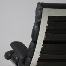 Reinhold Adolf & Hans Jürgen Schröpfe Sinus lounge chair with ottoman for COR Germany 1976 1970s black leather 8