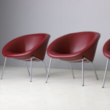 Set of 4 Walter Knoll model 369 lounge chairs in leather 1960s 1990s 2