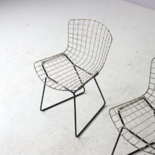 Vintage pair of children's kids wire chairs by Harry Bertoia for Knoll international 1950s 7