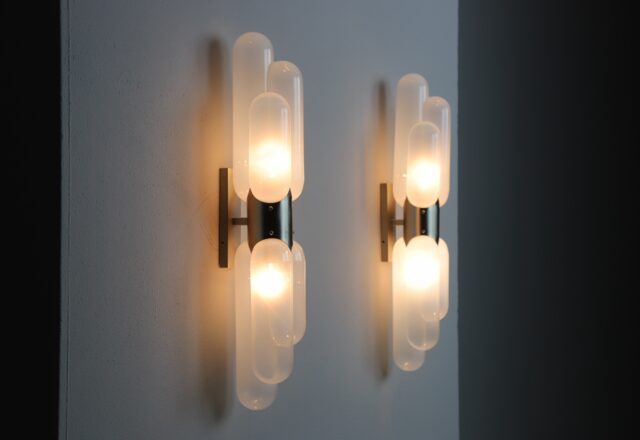 Carlo Nason 'Torpedo' wall lamps for Mazzega Italy 1960s 1970s vintage Italian design lighting 1