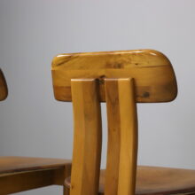 Mario Marenco set of 6 ‘Sapporo’ dining chairs for Mobil Girgi walnut cognac leather Italy 1970s vintage Italian design 8