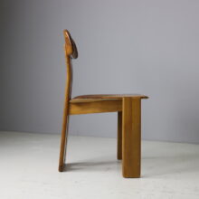 Mario Marenco set of 6 ‘Sapporo’ dining chairs for Mobil Girgi walnut cognac leather Italy 1970s vintage Italian design 9